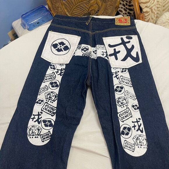 EVISU Men’s Denim Jeans Size 36 X 32 Rare - Picture 1 of 12